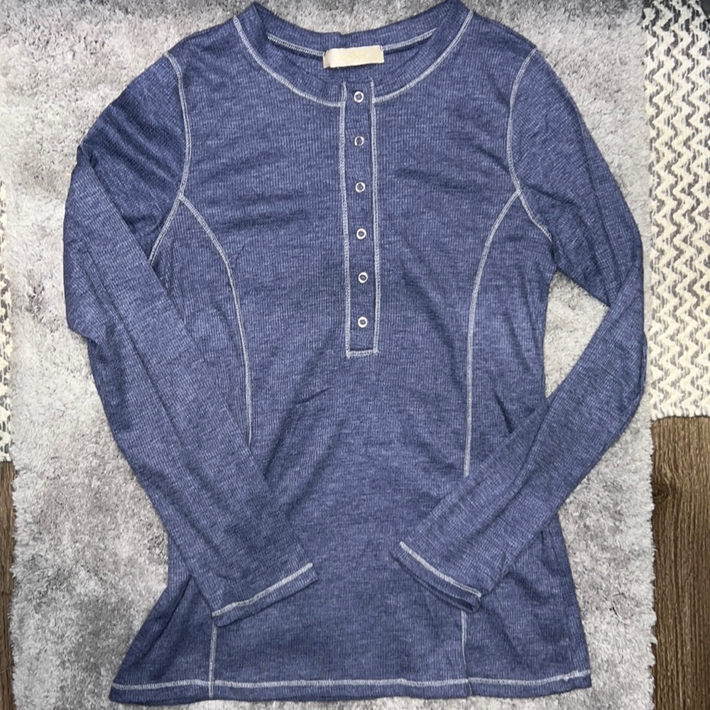 Boutique Denim Blue Waffle Knit